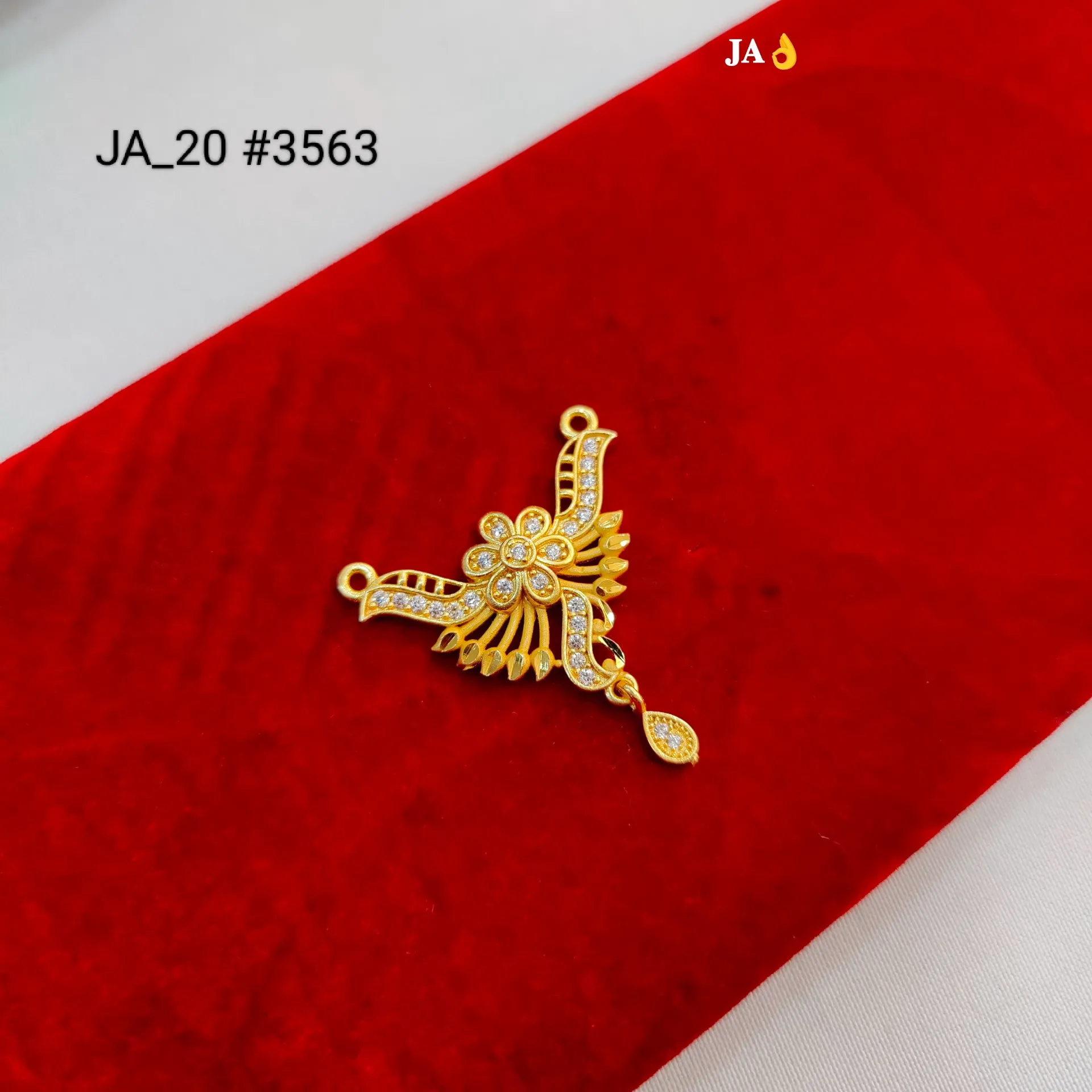 Elegant Floral Wing Gold Nath Pendant with CZ Stones DN-3563