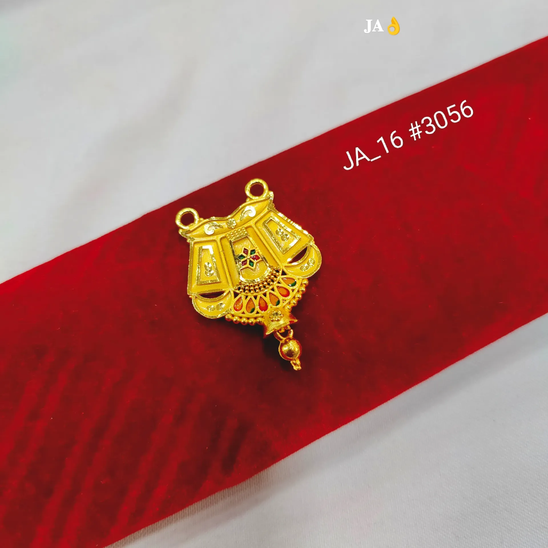 1 Gram Gold Plated Traditional Meenakari Pendant Connector Charm DN-3056