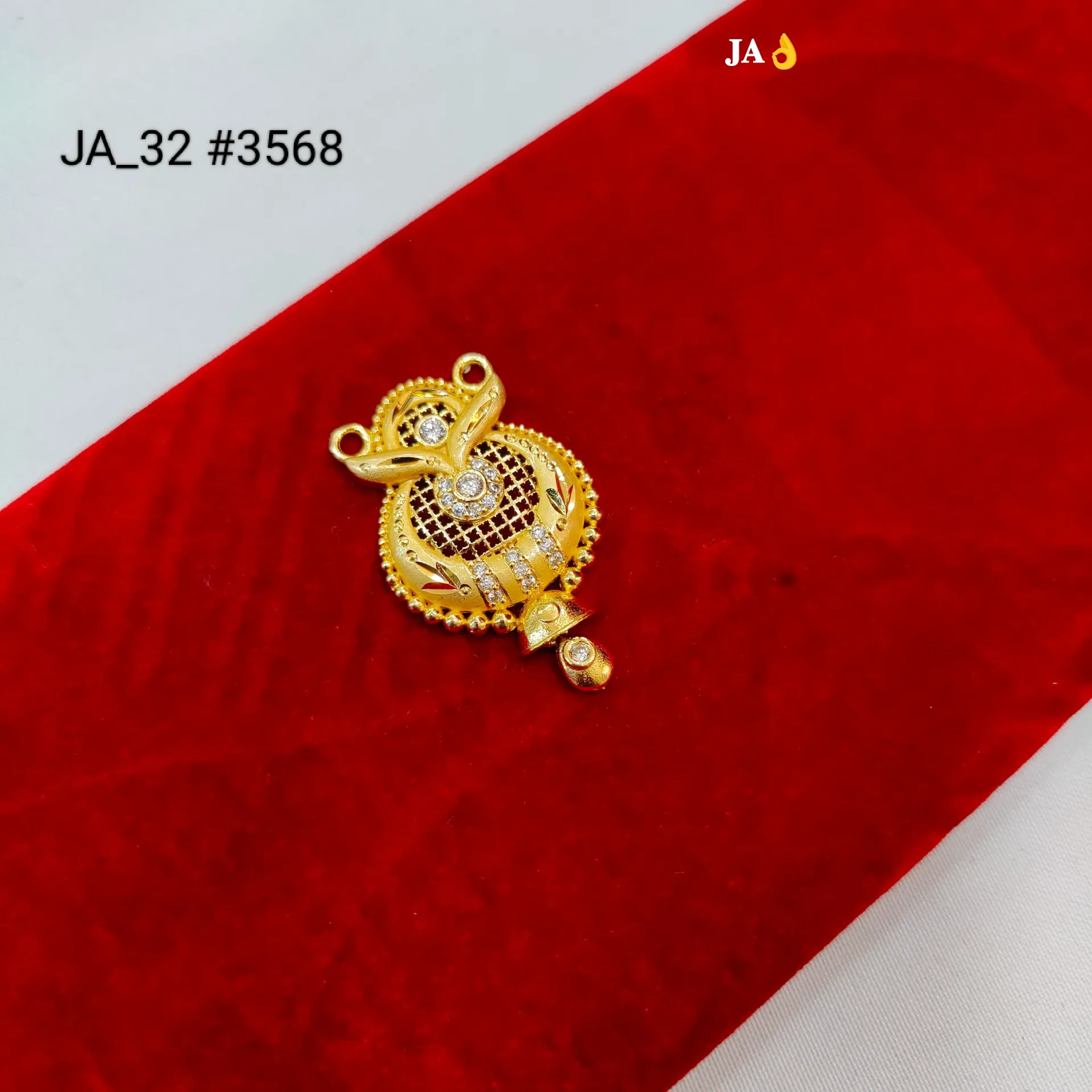 Royal Circular Floral Gold Pendant with CZ Stone Detailing DN-3568